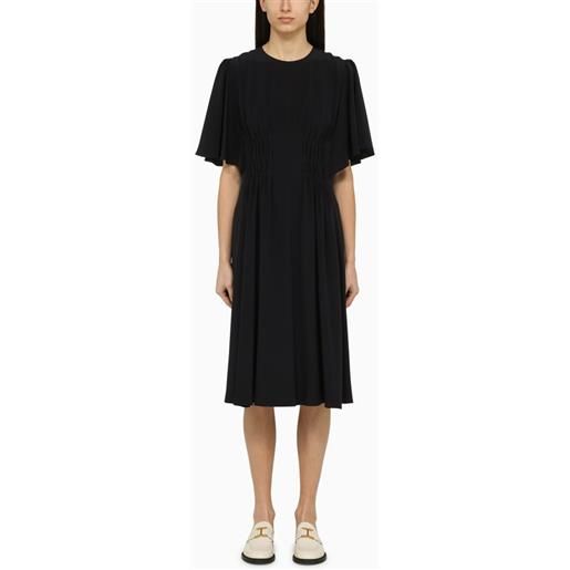 Chloé abito midi nero in seta