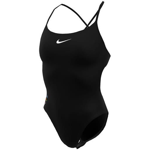 Nike Swim adjustable crossback hydrastrong chrome swimsuit nero us 26 donna