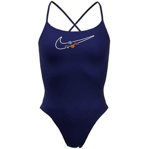 Nike Swim adjustable crossback hydrastrong chrome swimsuit blu us 34 donna