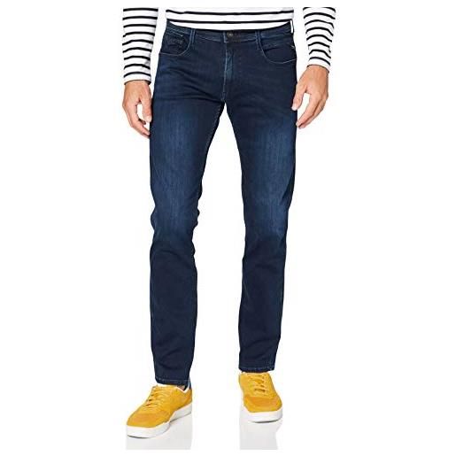 Replay jeans anbass slim fit da uomo con power stretch, blu (blu scuro 007), w36 x l36