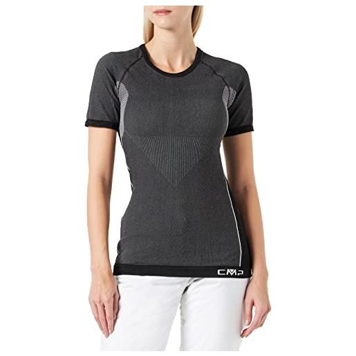 CMP, t-shirt da donna senza cuciture, nero, 42/44