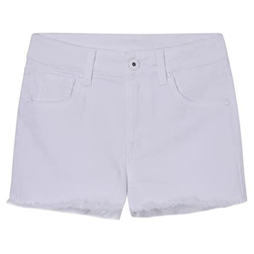 Pepe Jeans patty short, pantalocini denim bambine e ragazze, bianco (denim-tr0), 10 anni