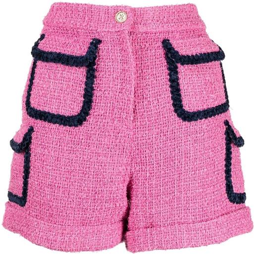 Edward Achour Paris shorts in tweed con tasche - rosa