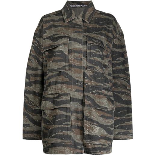 Alexander Wang giacca denim con stampa camouflage - verde