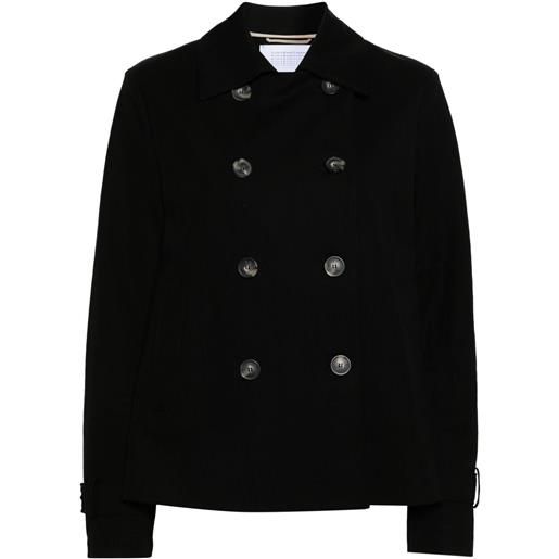 Harris Wharf London cappotto doppiopetto crop - nero