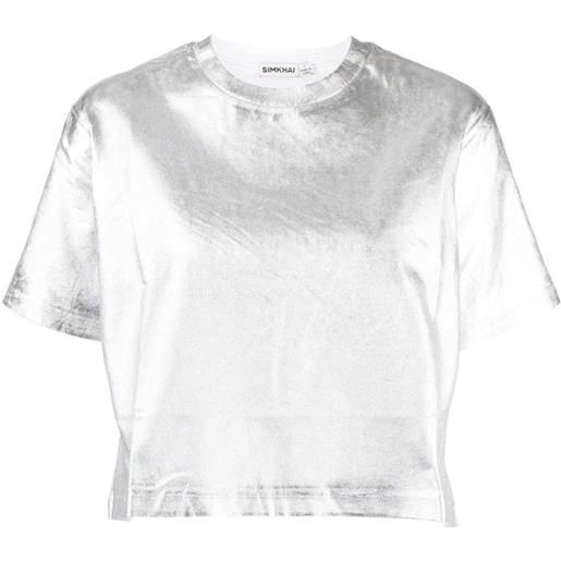Simkhai t-shirt metallizzata - argento