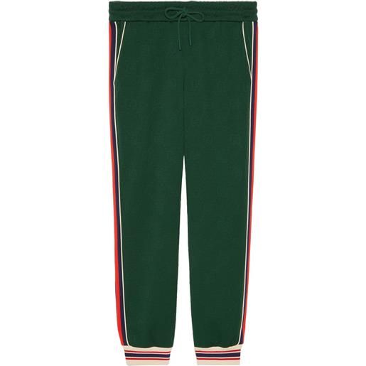 Gucci pantaloni sportivi con motivo gg jacquard - verde