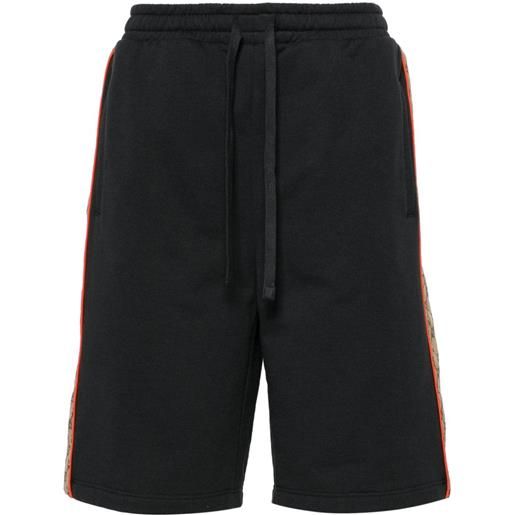 Gucci shorts sportivi con logo gg jacquard - nero