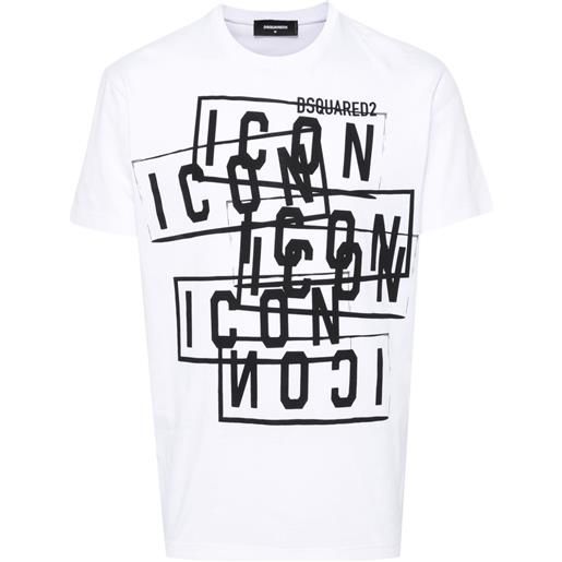 Dsquared2 t-shirt icon stamps - bianco