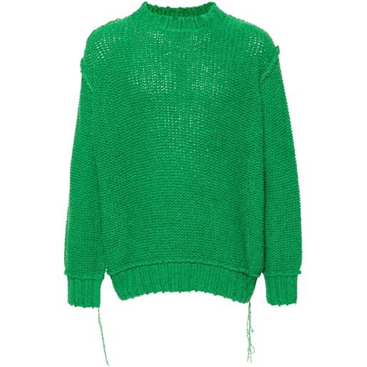 sacai maglione con cuciture a vista - verde