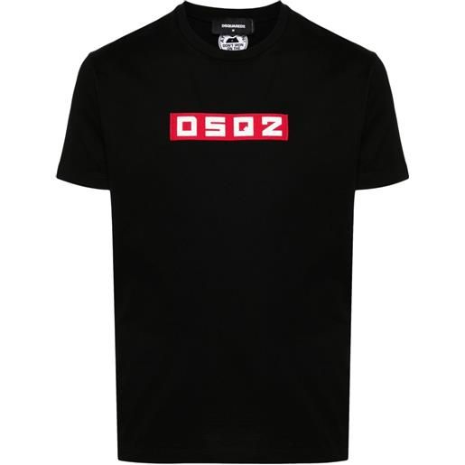 Dsquared2 t-shirt con applicazione logo - nero