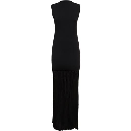 TOTEME plissé-knitted viscose evening gown