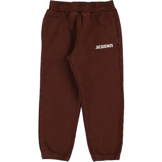 JACQUEMUS pantaloni in felpa di cotone con logo