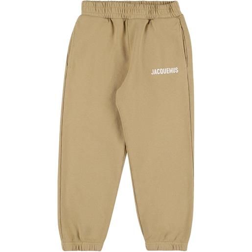 JACQUEMUS pantaloni in felpa di cotone con logo