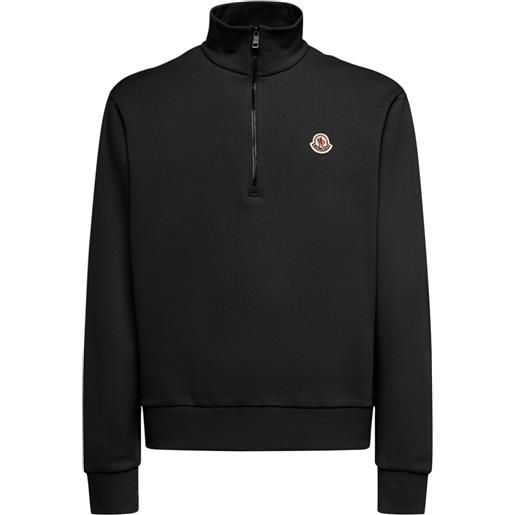 MONCLER felpa collo alto in cotone con zip