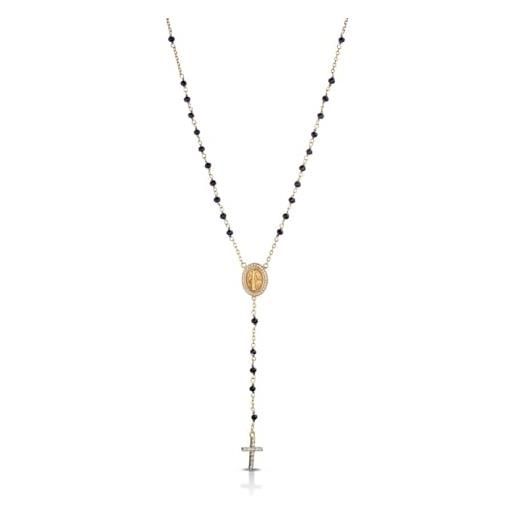 Time to love collana rosario donna in argento 925 - eleganti gioielli religiosi per donne (oro)