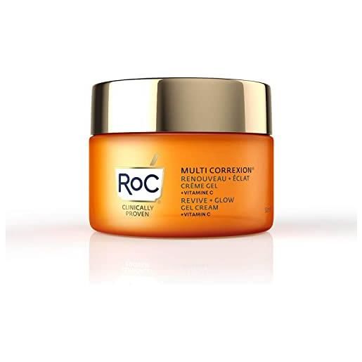 RoC - multi correxion revive + glow crema gel vitamina c - anti rughe e invecchiamento - crema idratante rassodante - 50ml