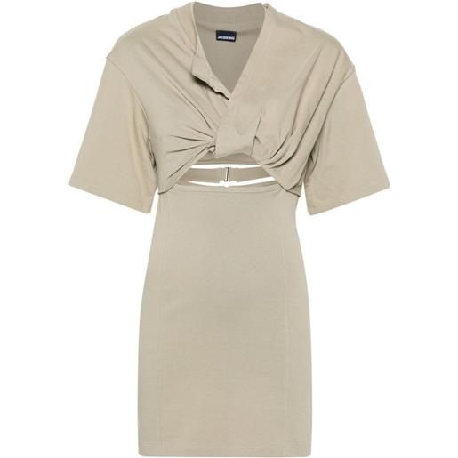 Jacquemus abito corto la robe t-shirt bahia - toni neutri