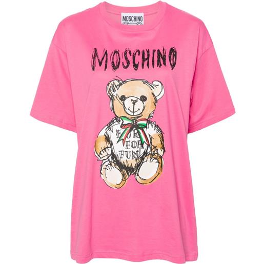 Moschino t-shirt teddy bear con stampa - rosa