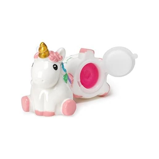 Legami - lucidalabbra, gusto vaniglia, per bambina, gloss rosa trasparente, 4,5x5,5 cm, tema unicorn