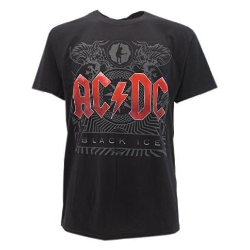 Crazy for rock t-shirteria t-shirt nera ac-dc - black ice - maglietta originale - xs s m l xl