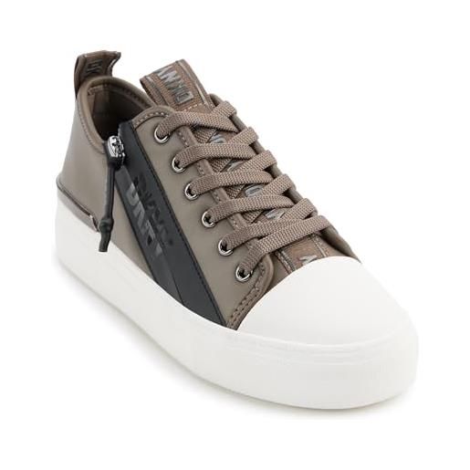 DKNY chaney lace-up sneaker, scarpe da ginnastica donna, grigio, 38.5 eu