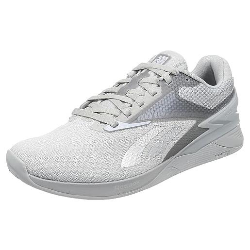 Reebok nano x3, scarpe da ginnastica donna, pure grey 3 pure grey 2 silver met, 39 eu