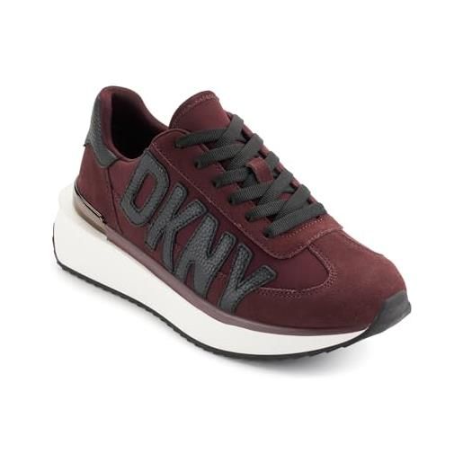 DKNY arlan lace-up sneaker, scarpe da ginnastica donna, colore: rosso, 41 eu