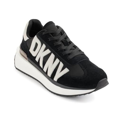 DKNY arlan lace-up sneaker, scarpe da ginnastica donna, nero, 39 eu
