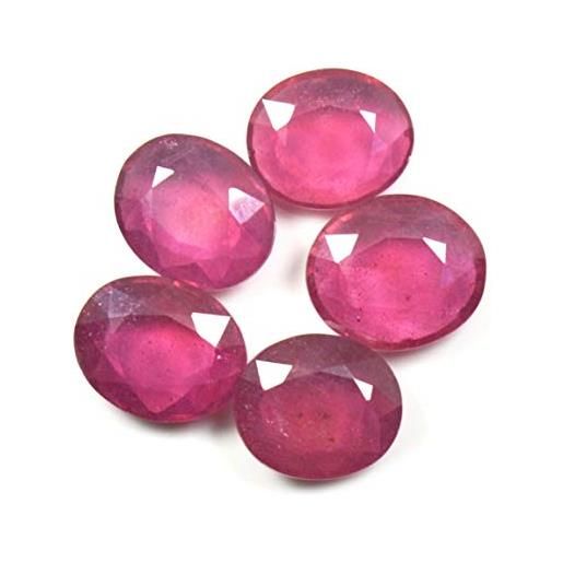 CaratYogi 18x13 mm taglia 5 pezzi vera pietra rubino ovale sfaccettato rosa sfaccettato pietra preziosa per fare gioielli