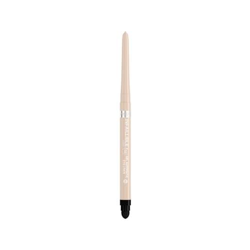 L'Oréal Paris matita automatica in gel, tratto sfumabile, tenuta fino a 36h, finish illuminante, sfumino integrato, no transfer, infaillible 36h grip liner, tonalità: opalescent