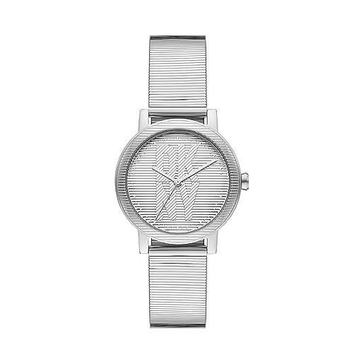 DKNY orologio per le donne, soho d movimento a tre lancette, orologio in acciaio inossidabile con cassa da 34 mm, argento (silver)