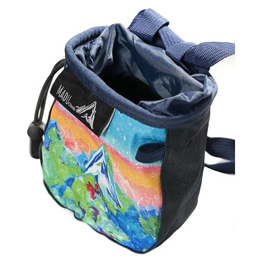 Madu Climb borsa per gesso da arrampicata su roccia (blue art)
