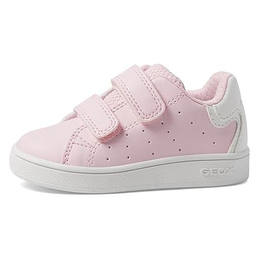 Geox b eclyper girl a, scarpe da ginnastica bimba 0-24, rosa (lt pink/white), 24 eu