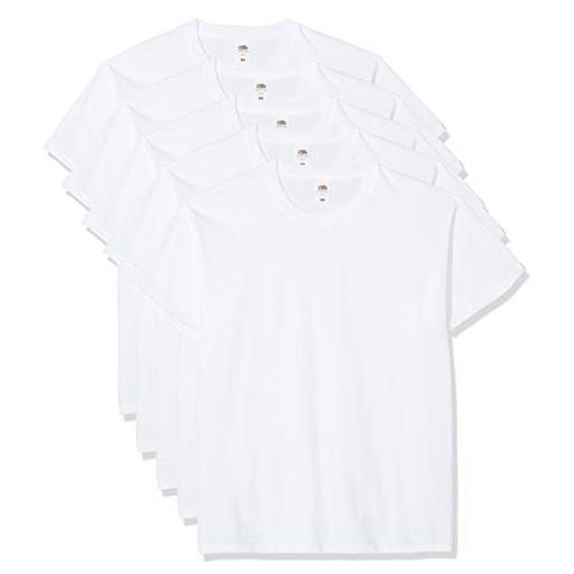 Fruit of the Loom original tee, 5 pack t-shirt, bianco (white 30), xxxxx-large (manufacturer size: 5xl) (pacco da 5) uomo