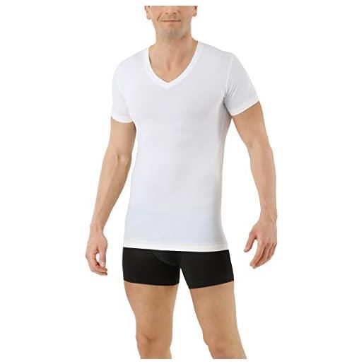 ALBERT KREUZ uomo maglietta intima tecnica coolmax®-cotone scollo a v maniche corte bianco m