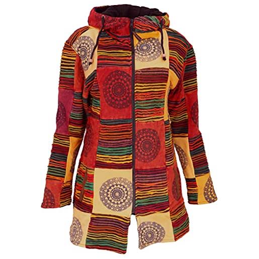 GURU SHOP guru-shop, goa patchwork cappotto corto, boho hippie giacca boho - marrone, dimensione indumenti: m(40), giacche e gilet boho