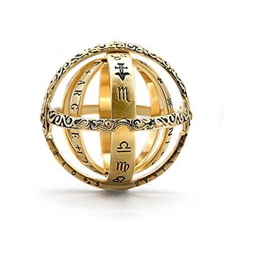 Jacklin- F anello unisex in argento sterling 925 anello con sfera a sfera astronomica gioielli anello espandibile creativo in 3d con dita cosmiche coppia gioielli amante regali