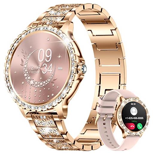 LIGE smartwatch donna con chiamate whatsapp, 1.32 diamante orologio smartwatch con spo2/sonno/contapassi/cardiofrequenzimetro/fisiologia femminile smart watch per android ios