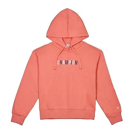 Champion light fall poly fleece gr. 260 felpa con cappuccio, pink, s donna