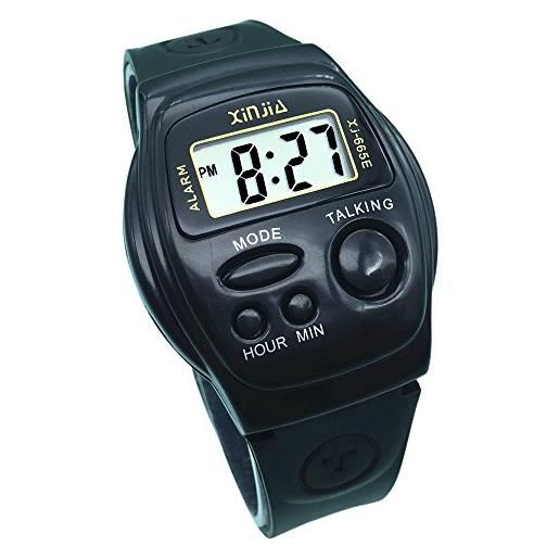 VISIONU orologio parlante digitale nero con allarme annuncio dell'ora in francese per aveugle e le persone malspia fr-665tf-tf