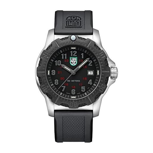Luminox g collection manta ray steel x2.2145 orologio da uomo 45mm - orologio militare con funzione data nera resistente all'acqua 100m, nero