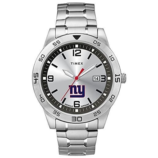 Timex Tribute citation 42mm orologio al quarzo da uomo con cinturino in acciaio inossidabile, new york giants, one size, orologio al quarzo