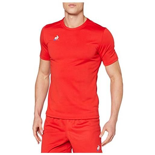 Le coq sportif n°1 training maillot rugby, maglietta uomo, rosso puro, xl