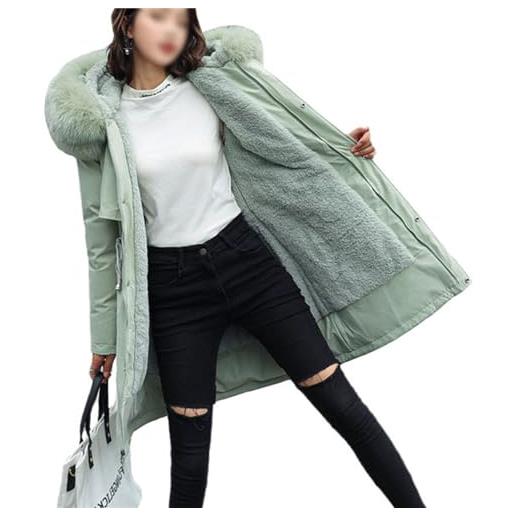 tinbarry piumino invernale da donna con cappuccio in pelliccia sintetica parka foderato in pile piumino lungo caldo piumino trapuntato giacca di transizione di grandi dimensioni cappotto antivento