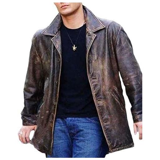 Suiting Style supernatural dean winchester jensen ackles - giacca da trench in pelle invecchiata, marrone invecchiato. , xxl