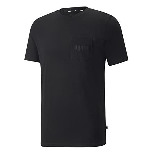 PUMA modern basics pocket tee maglietta, nero, xxl uomo