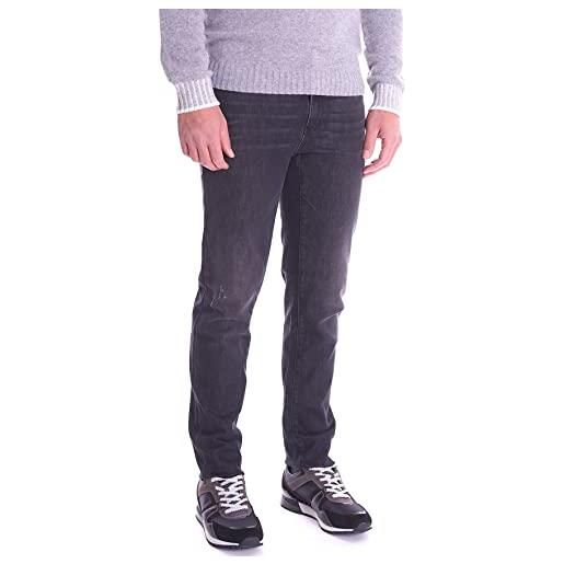 Trussardi jeans 370 close trussardi ripped grey denim stretch, grigio, 34