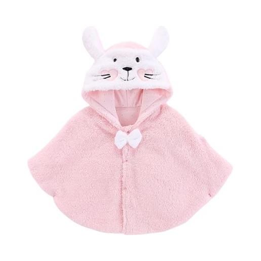XinCDD cappotto in finta pelliccia giacca per neonato cappuccio mantello poncho pile outwear 0-24 mesi (120, rosa)