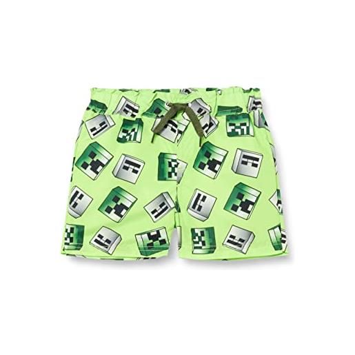 Name it nkmmjolmer minecraft swimshorts bio pantaloncini da bagno, green gecko, 134 ragazzi